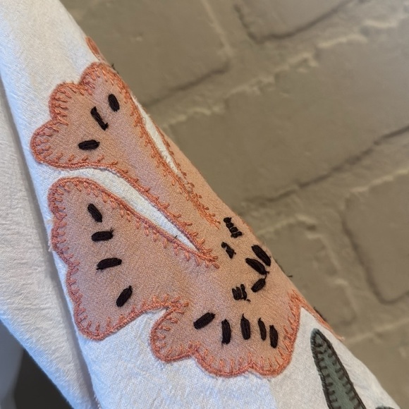 Free People tunic In Bloom shirt Spring Summer White Pullover Top Blouse small - Picture 5 of 7